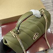 Fortok Gucci GG Milano Mini Top Handle Bag Green Puffy Quilted Leather 806017 21x12.5x4.6cm - 5