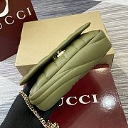 Fortok Gucci GG Milano Mini Top Handle Bag Green Puffy Quilted Leather 806017 21x12.5x4.6cm - 4