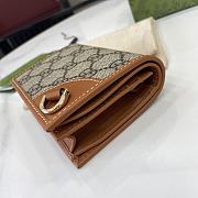 Fortok Gucci GG Emblem Mini Wallet Beige & Dark Brown 820692 11x8.5x3cm - 5