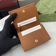 Fortok Gucci GG Emblem Mini Wallet Beige & Dark Brown 820692 11x8.5x3cm - 3