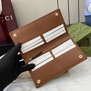 Fortok Gucci GG Emblem Continental Wallet Beige & Brown 821802 19x11cm - 5