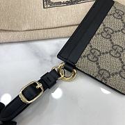 Fortok Gucci GG Emblem Card Holder Beige & Black 819121 10x7cm - 2