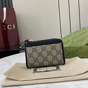 Fortok Gucci GG Emblem Zip Card Case Beige & Black 821804 13x8.5x3cm - 1