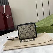 Fortok Gucci GG Emblem Zip Mini Wallet Beige & Black 819131 11x10x3cm - 1