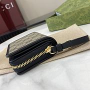 Fortok Gucci GG Emblem Zip Mini Wallet Beige & Black 819131 11x10x3cm - 4