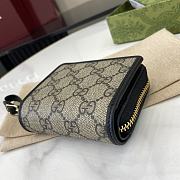 Fortok Gucci GG Emblem Zip Mini Wallet Beige & Black 819131 11x10x3cm - 2