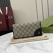 Fortok Gucci GG Emblem Continental Wallet Beige & Black 821802 19x11cm - 1