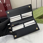Fortok Gucci GG Emblem Continental Wallet Beige & Black 821802 19x11cm - 5