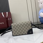 Fortok Gucci GG Emblem Super Mini Shoulder Bag Beige & Black 820688 20x12.5x5cm - 1