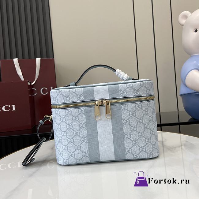 Fortok Gucci Porter Medium Travel Bag Blue 811489 25x17.5x15cm - 1