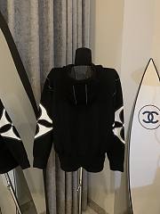 Fortok Louis Vuitton Logo Zipper Hooded Long-sleeved Jacket Black - 6
