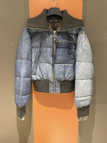 Fortok Louis Vuitton Denim Print Down Jacket