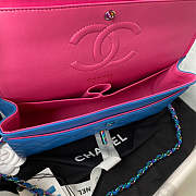 Fortok Chanel Dark Blue Rainbow Quilted Lambskin Medium Classic Double Flap Bag 25cm - 6