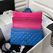 Fortok Chanel Dark Blue Rainbow Quilted Lambskin Medium Classic Double Flap Bag 25cm - 4