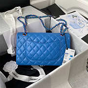 Fortok Chanel Dark Blue Rainbow Quilted Lambskin Medium Classic Double Flap Bag 25cm - 5