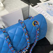 Fortok Chanel Dark Blue Rainbow Quilted Lambskin Medium Classic Double Flap Bag 25cm - 3