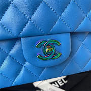 Fortok Chanel Dark Blue Rainbow Quilted Lambskin Medium Classic Double Flap Bag 25cm - 2