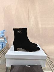 Fortok Prada Velvet Ankle Boots Black  - 1