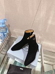 Fortok Prada Velvet Ankle Boots Black  - 3