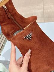 Fortok Prada Velvet Ankle Boots Brown - 3