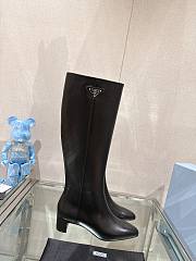 Fortok Prada Leather Long Boots Black - 1