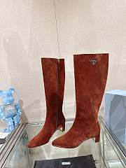 Fortok Prada Velvet Long Boots Brown - 4