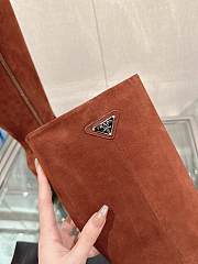 Fortok Prada Velvet Long Boots Brown - 2
