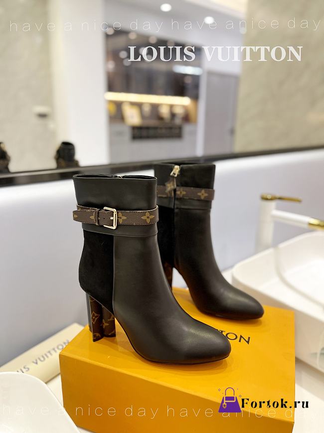 Fortok Louis Vuitton Black Idylle Ankle Boot - 1