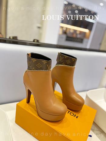 Fortok Louis Vuitton Afterglow Platform Ankle Boot Brown