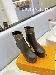 Fortok Louis Vuitton Afterglow Platform Ankle Boot Black - 1