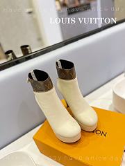 Fortok Louis Vuitton Afterglow Platform Ankle Boot White - 1