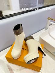 Fortok Louis Vuitton Afterglow Platform Ankle Boot White - 6
