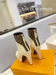 Fortok Louis Vuitton Afterglow Platform Ankle Boot White - 5