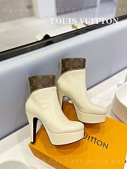 Fortok Louis Vuitton Afterglow Platform Ankle Boot White - 4