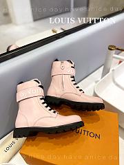 Fortok Louis Vuitton Flat Rangers Boots Pink - 5