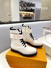 Fortok Louis Vuitton Flat Rangers Boots White - 1