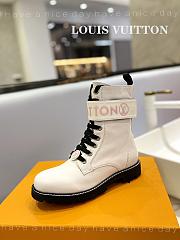 Fortok Louis Vuitton Flat Rangers Boots White - 5
