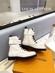 Fortok Louis Vuitton Flat Rangers Boots White - 4