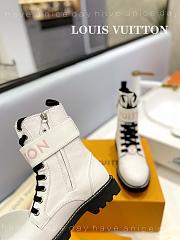 Fortok Louis Vuitton Flat Rangers Boots White - 2