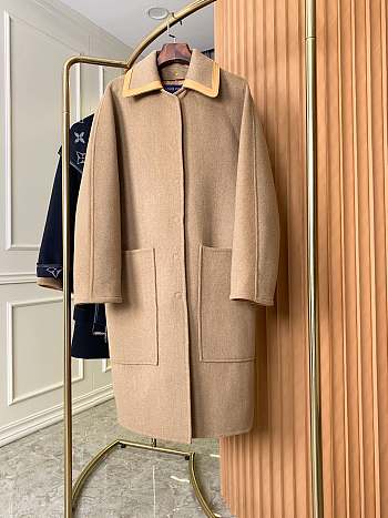 Fortok Louis Vuitton Detachable Collar Double-sided Coat Beige