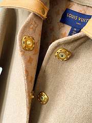 Fortok Louis Vuitton Detachable Collar Double-sided Coat Beige - 4