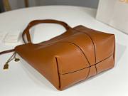 Fortok Chloe Spin Tote Bag In Brown Grained Leather 27x30x14cm - 2