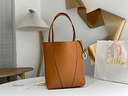 Fortok Chloe Spin Tote Bag In Brown Grained Leather 27x30x14cm - 3