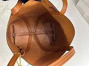 Fortok Chloe Spin Tote Bag In Brown Grained Leather 27x30x14cm - 4
