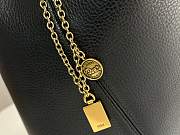 Fortok Chloe Spin Tote Bag In Black Grained Leather 27x30x14cm - 5