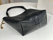 Fortok Chloe Spin Tote Bag In Black Grained Leather 27x30x14cm - 4