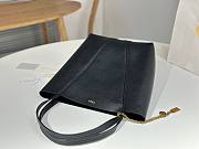 Fortok Chloe Spin Tote Bag In Black Grained Leather 27x30x14cm - 3