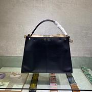 Fortok Fendi Peekaboo X-lite Bag Black Velvet Leather 42x12x32cm - 2