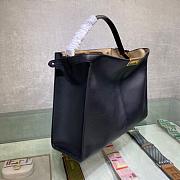 Fortok Fendi Peekaboo X-lite Bag Black Velvet Leather 42x12x32cm - 3