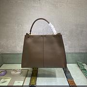 Fortok Fendi Peekaboo X-lite Bag Taupe Velvet Leather 42x12x32cm - 2